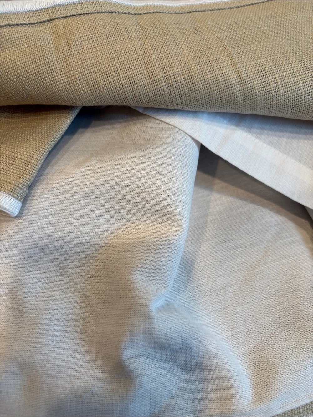 Quince Linen Piped Edge Cotton Curtain - Single Panel, 48x96